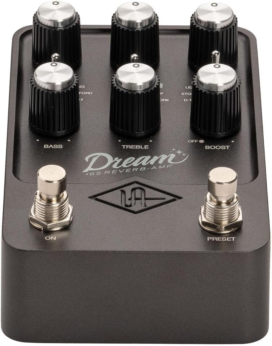 Universal Audio UAFX Dream '65 Reverb Amplifier Pedal - Bundle with Instrument Cable and 2 Patch Cables