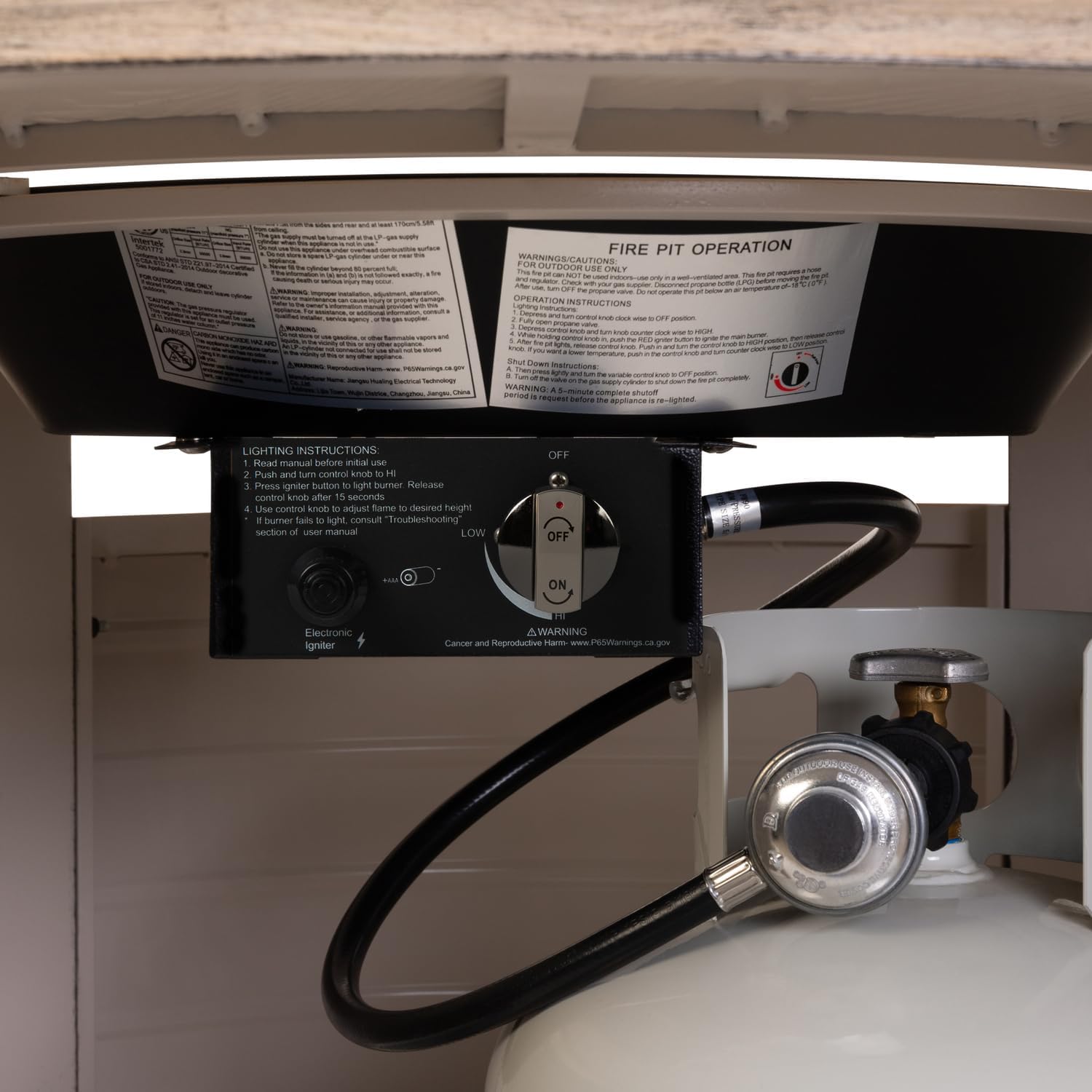 Round Propane Fire Pit - 55000 BTU Aluminum Outdoor Heater