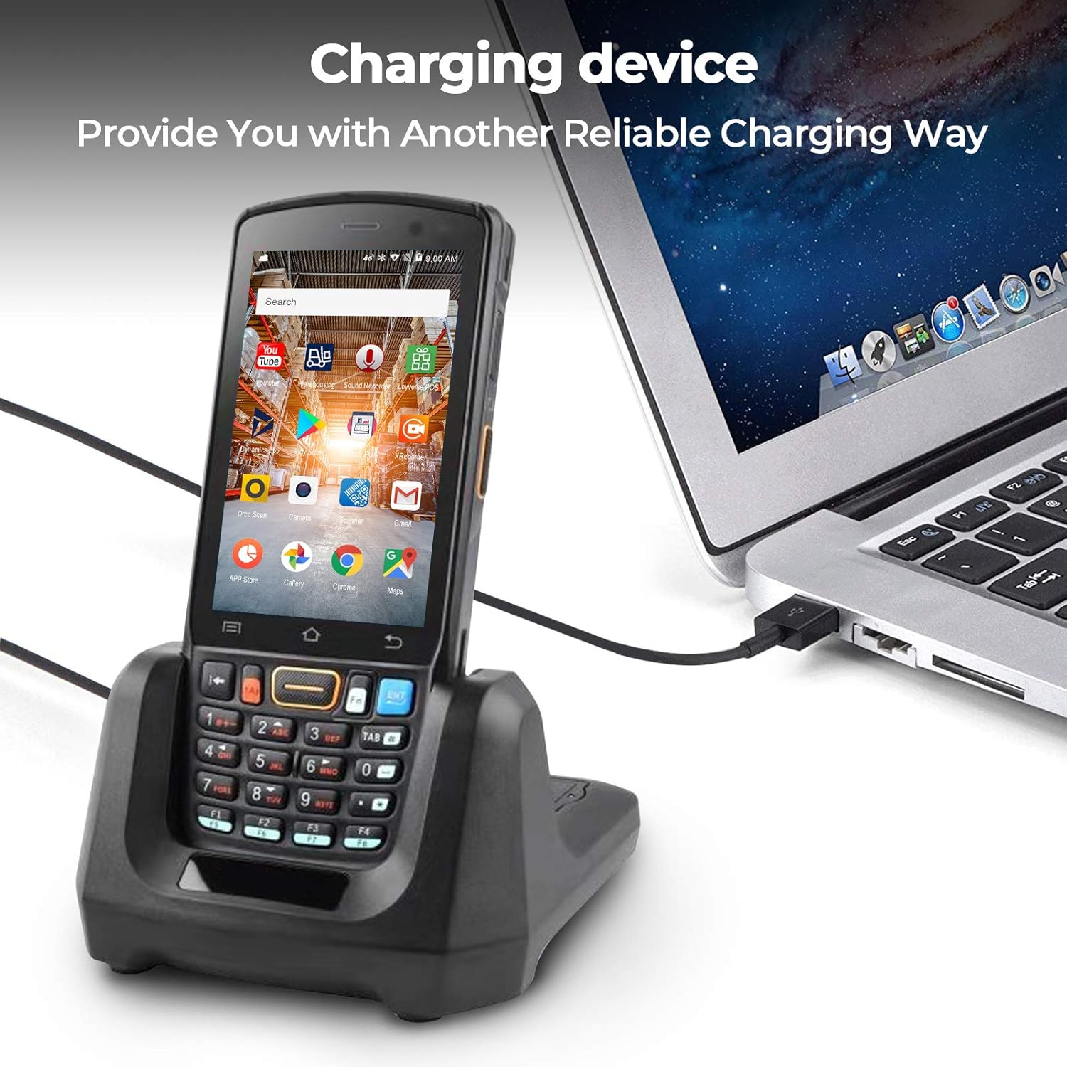 MUNBYN Original Accessory Dock Charger for Android 9.0 Scanner, Charging Station, Charging Cradle Only for IPDA082/IPDA082P