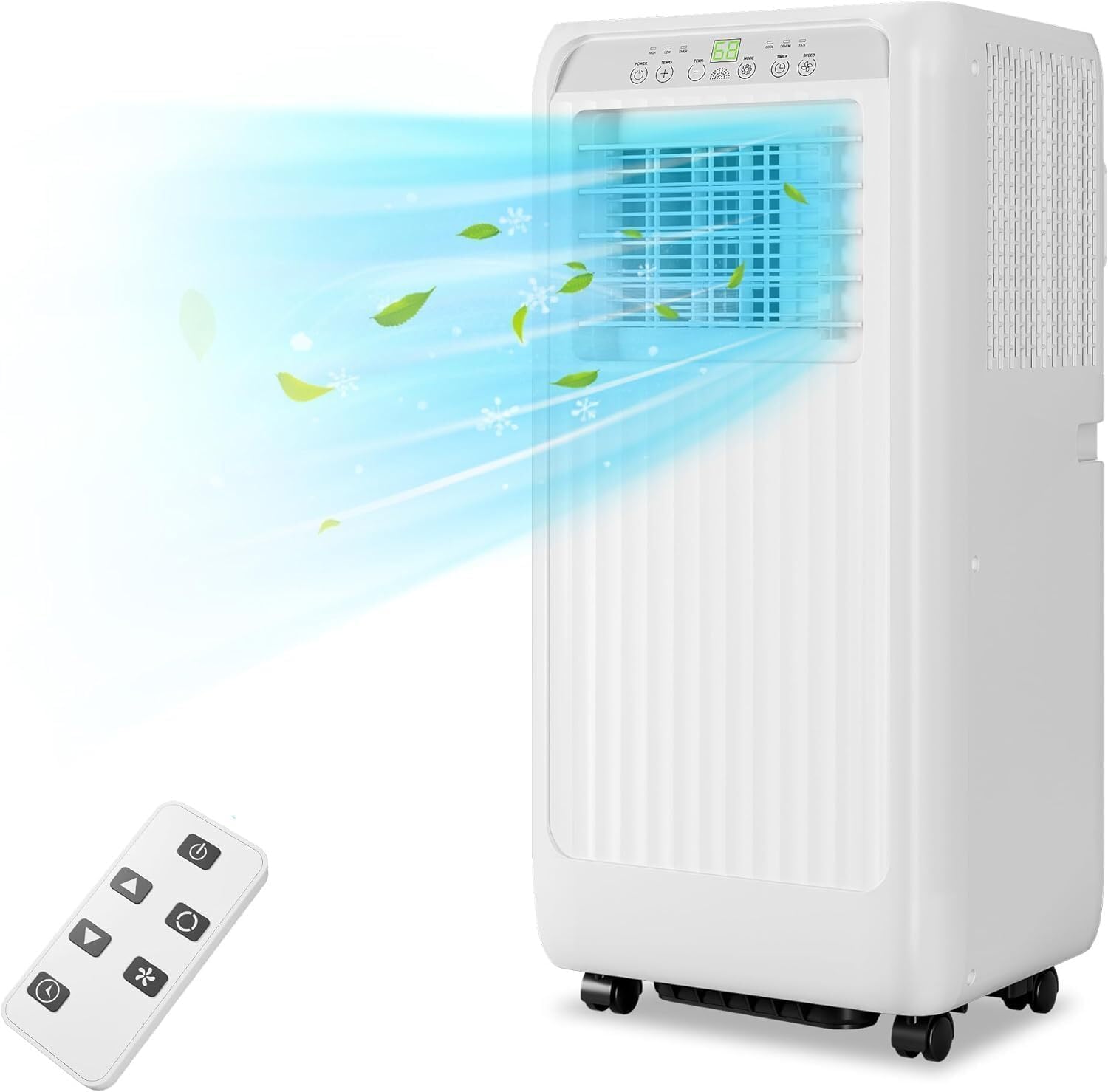 10,000 BTU Portable Air Conditioner - Cools Up to 450 Sq.Ft, 4-in-1 AC Unit with Remote Control & Window Kit, 24-Hour Timer, Energy Efficient, Quiet Operation for Rooms, Home, Office