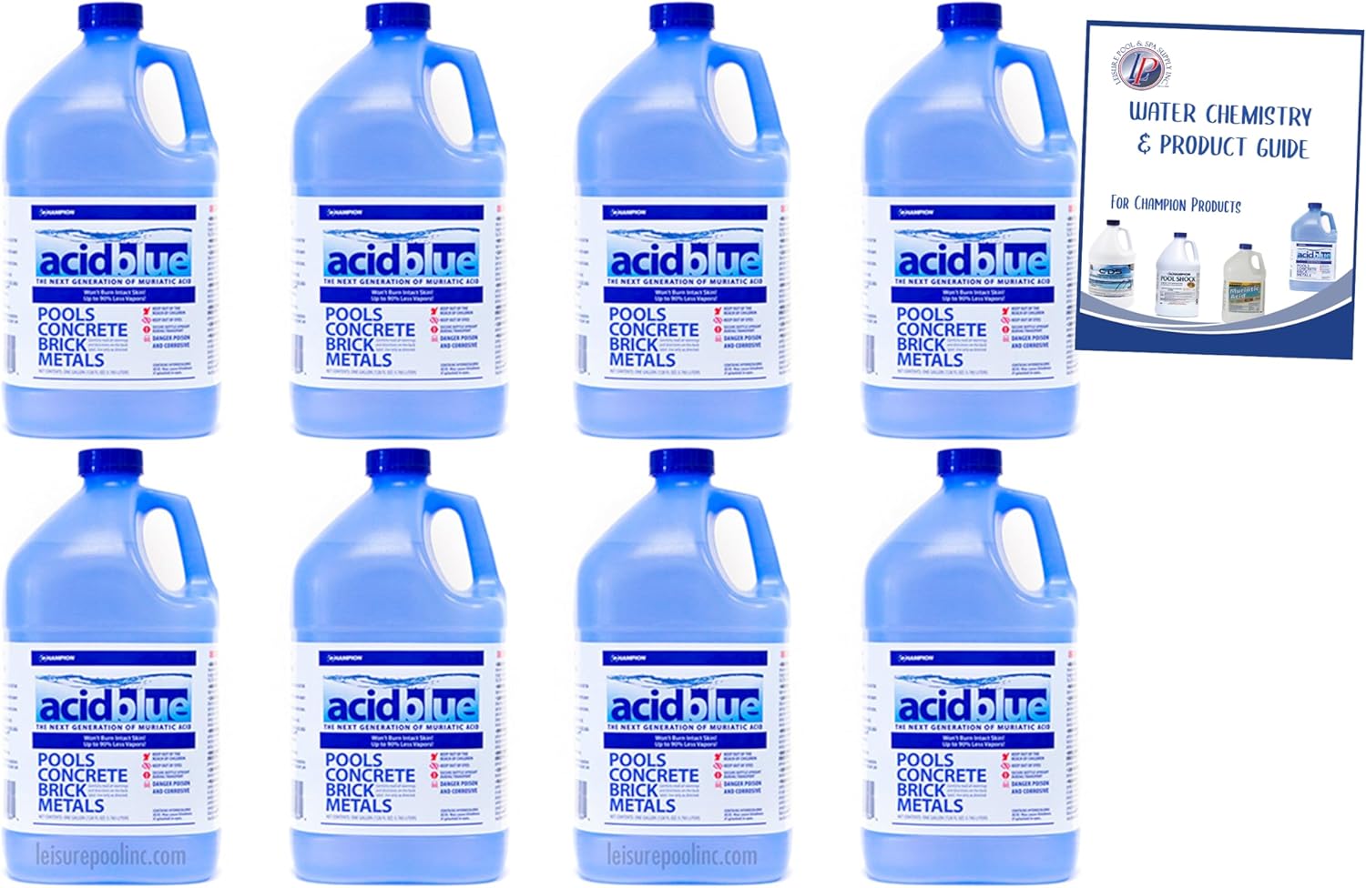 2 Pack | 8 Gallons - Acid Blue | Buffered, Low-Fume Muriatic Acid Swimming Pool pH Reducer