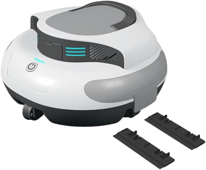 KEhtu Cordless Swimming Pool Vacuum Cleaner, Automatic Pool Cleanig Robot, Lasts 100 Mins, 5000mAh Rechargeable Battery, Self-Parking, Up to 1000 Sq.ft, 42L/Min Large Suction Power