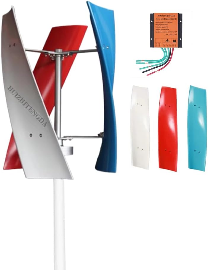 12V-220V Wind Turbine New Energy Kit, 10000W 3-Blade Wind Turbine Generator with Controller Simple Installation Suitable for Urban, Mountainous, and Rural Areas