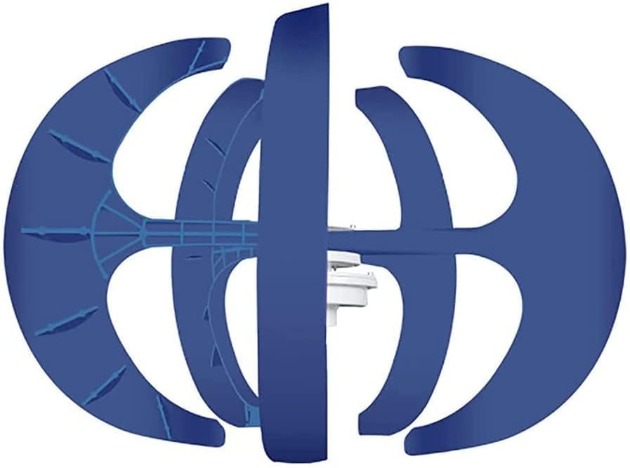 Wind Turbine Kit with 5 Blades, 24V Wind Turbine Kit, Household Wind Turbine, Low Speed Start, Low Operating Vibration-Blue,8000W