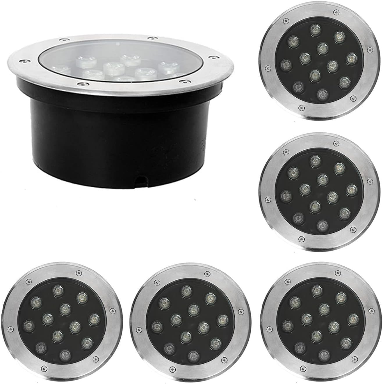 Outdoor Led Underground Light 6 Pack Embedded Garden Buried IP66 Waterproof Recessed Ground for Walkway Step Driveway Patio Landscape Spotlights, AC220-265V