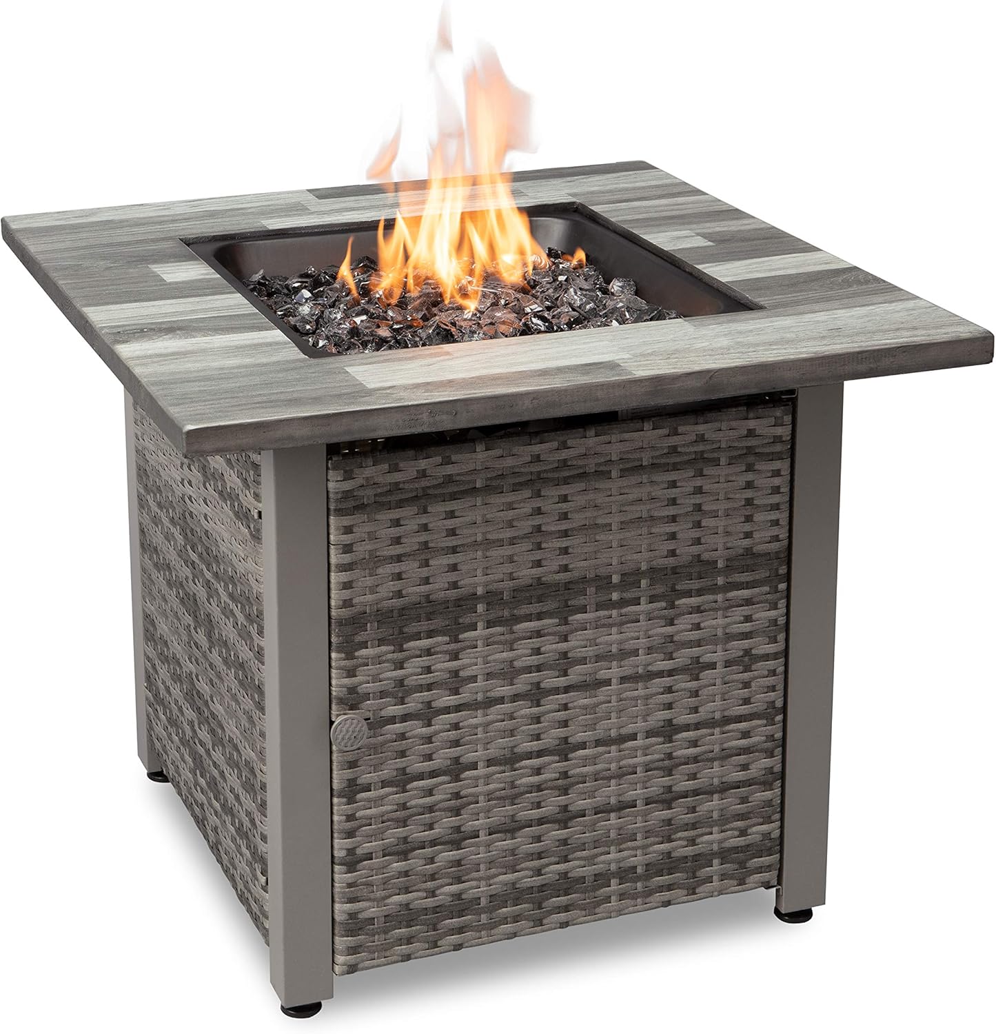 Endless Summer The Kingston 30-Inch Outdoor Propane Gas Fire Pit with Wicker Sides