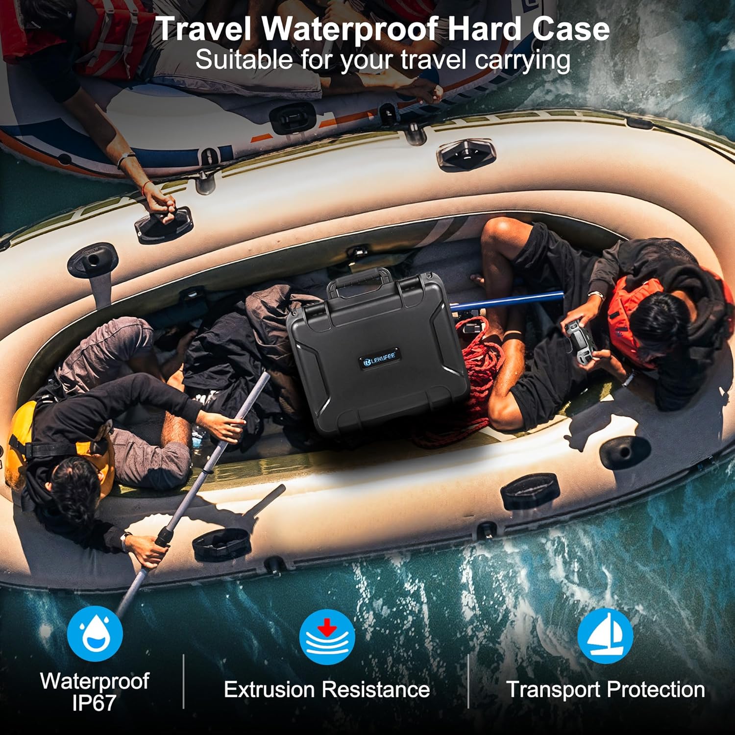 Lekufee Waterproof Hard Carrying Case for DJI Avata 2 Drone,Fly More Combo, Goggles N3 / 3 / Integra,RC Motion 3/2,FPV Remote Controller 3/2, and other Accessories(Case Only)