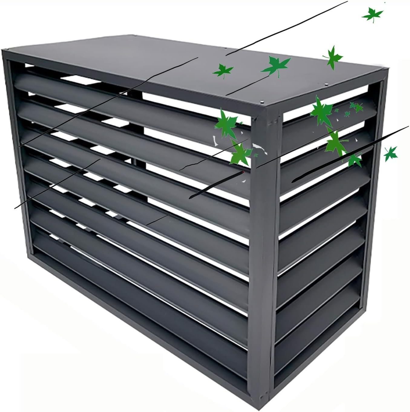 Outdoor Air Conditioner Cover For Outside Units, Aluminum Privacy Fence Panels, Trash Can Enclosure Flower Stand Decorative Air Conditioning Cover, Condenser Protective Cover For Patio Lawn ( Color