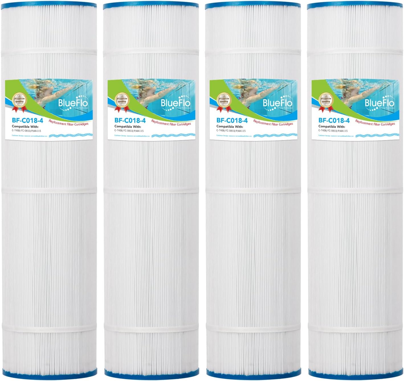 Pool Filter Cartridge Replacement for PJAN115, Jandy CL 460, CV460, Unicel C-7468, Filbur FC-0810, R0554600, 27” x 7”, 4 Pack