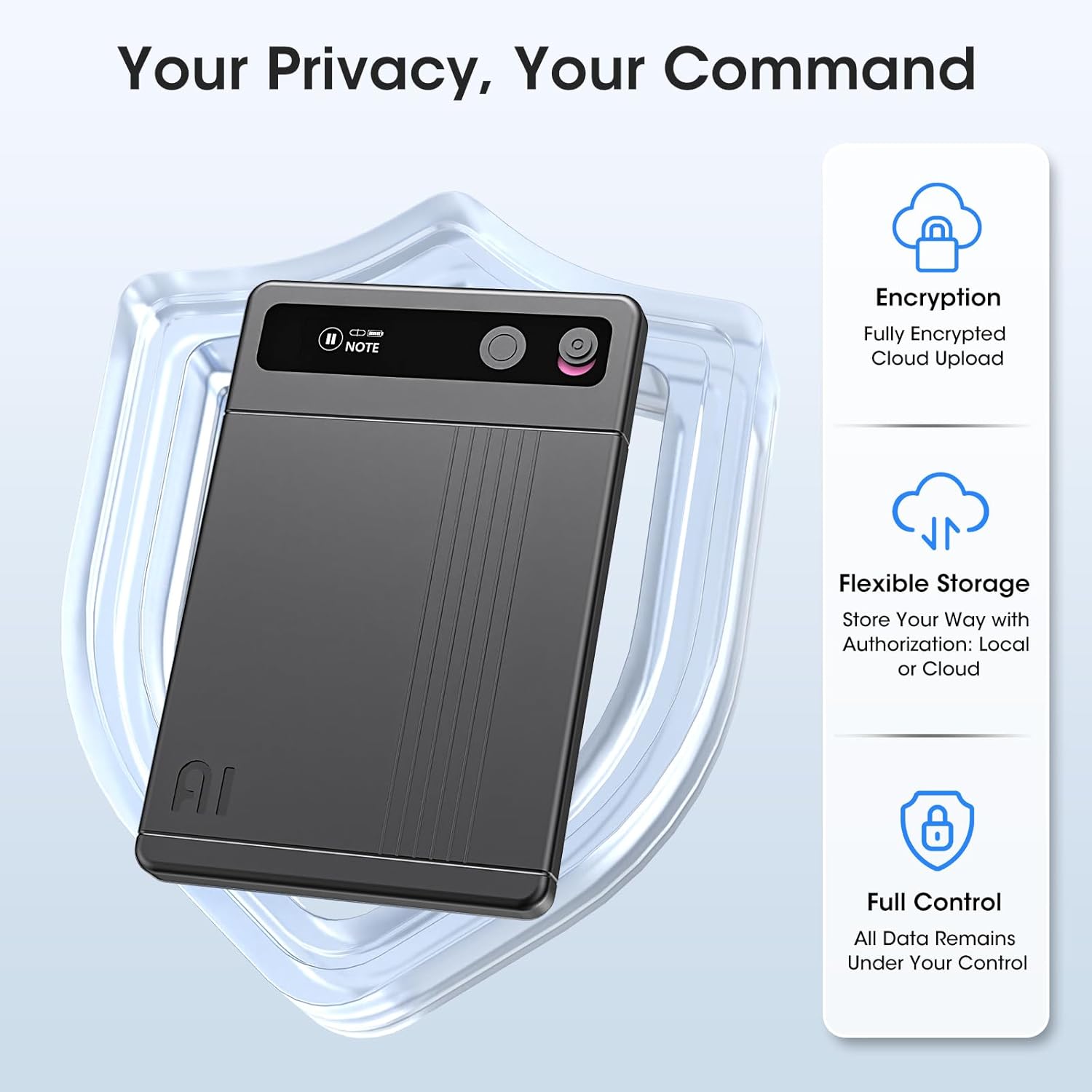 AI Voice Recorder - AI Note Taking Device with Transcribe & Summarize, Support 118 Languages, 64GB APP Control, AI Noise Cancellation, Clear Audio Recorder for Lectures, Meetings, Calls