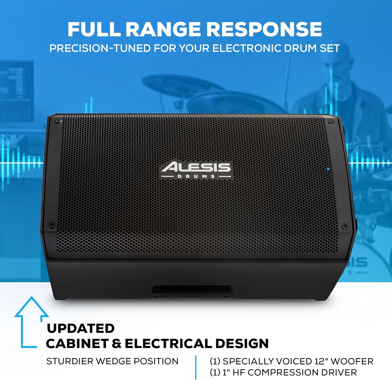 Alesis Strike Amp 12 MK2 Drum Amp with Nitro Max Expansion Pack - Mesh Tom Pad, Cymbal