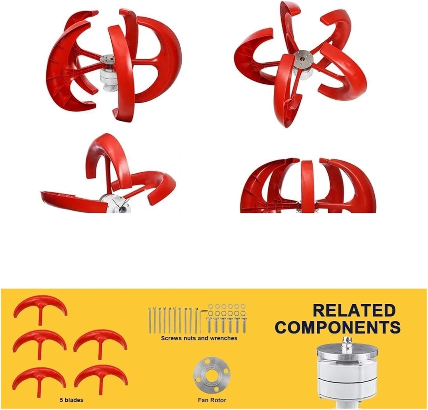 3000W Vertical Wind Turbine 12V 48V Vertical Axis Wind Generator Windmill with MPPT Charging Controller Low Starting Speed for Home(White,Charging CONROL_48V)