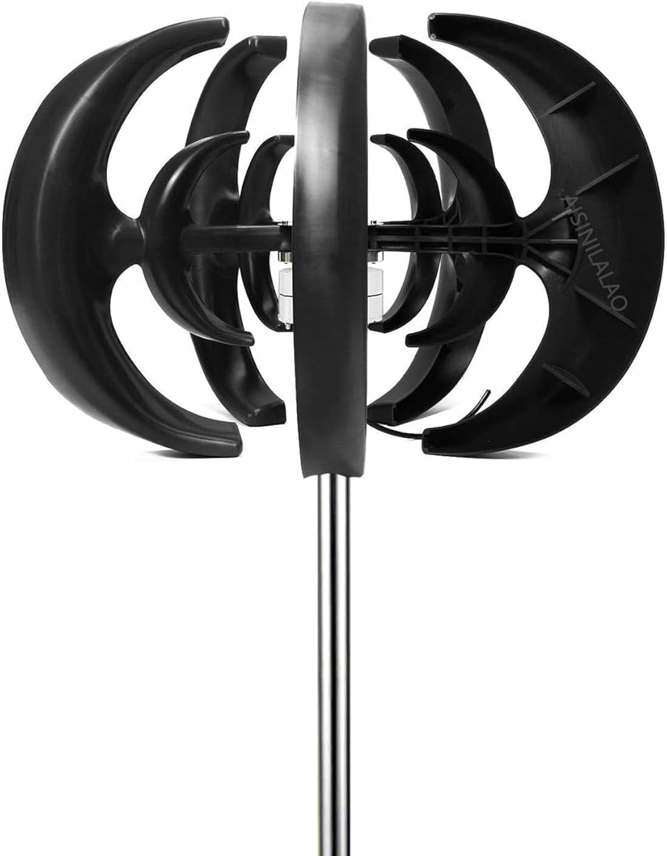 6000W Vertical Axis Maglev Wind Turbine Generator +12V 24V 48V Wind Power Small Wind Turbine Generator MPPT Controller for Home Use(Black,24V)