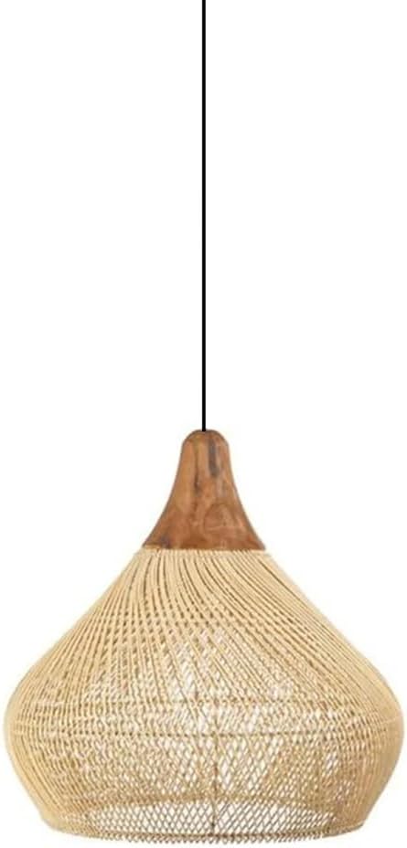 Rattan Farmhouse Chandelier Light Fixtures, Boho Large Pendant Light,Hand Woven Chandeliers,Rustic Chandeliers Hanging Light Fixtures,for Kitchen Island,Dining ONNJFGREX