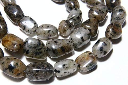 13 inch natural beads strand of 10x13-11x16mm smooth tumble moss quartz gemstone beads for DIY jewelry - necklace, bracelet, earring, ring.