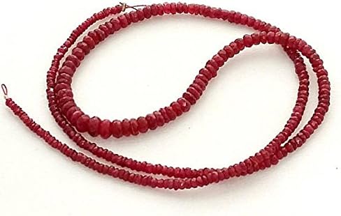 13 inch natural beads strand of 1-4mm faceted rondelle ruby gemstone beads for DIY jewelry - necklace, bracelet, earring, ring.