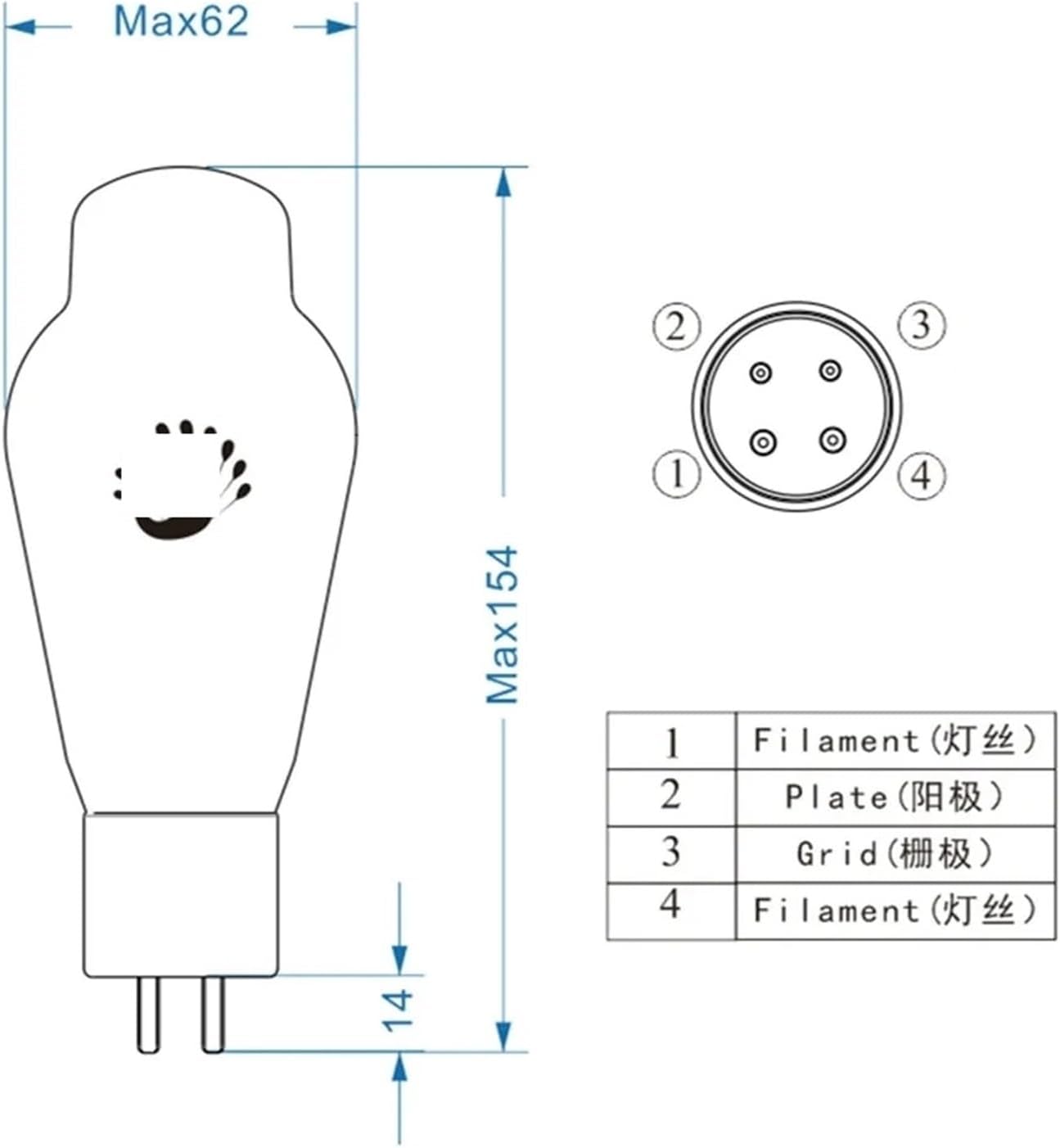 300B-L 300BL HiFi Audio Tube Amplifier DIY(4pcs Matched Quad)