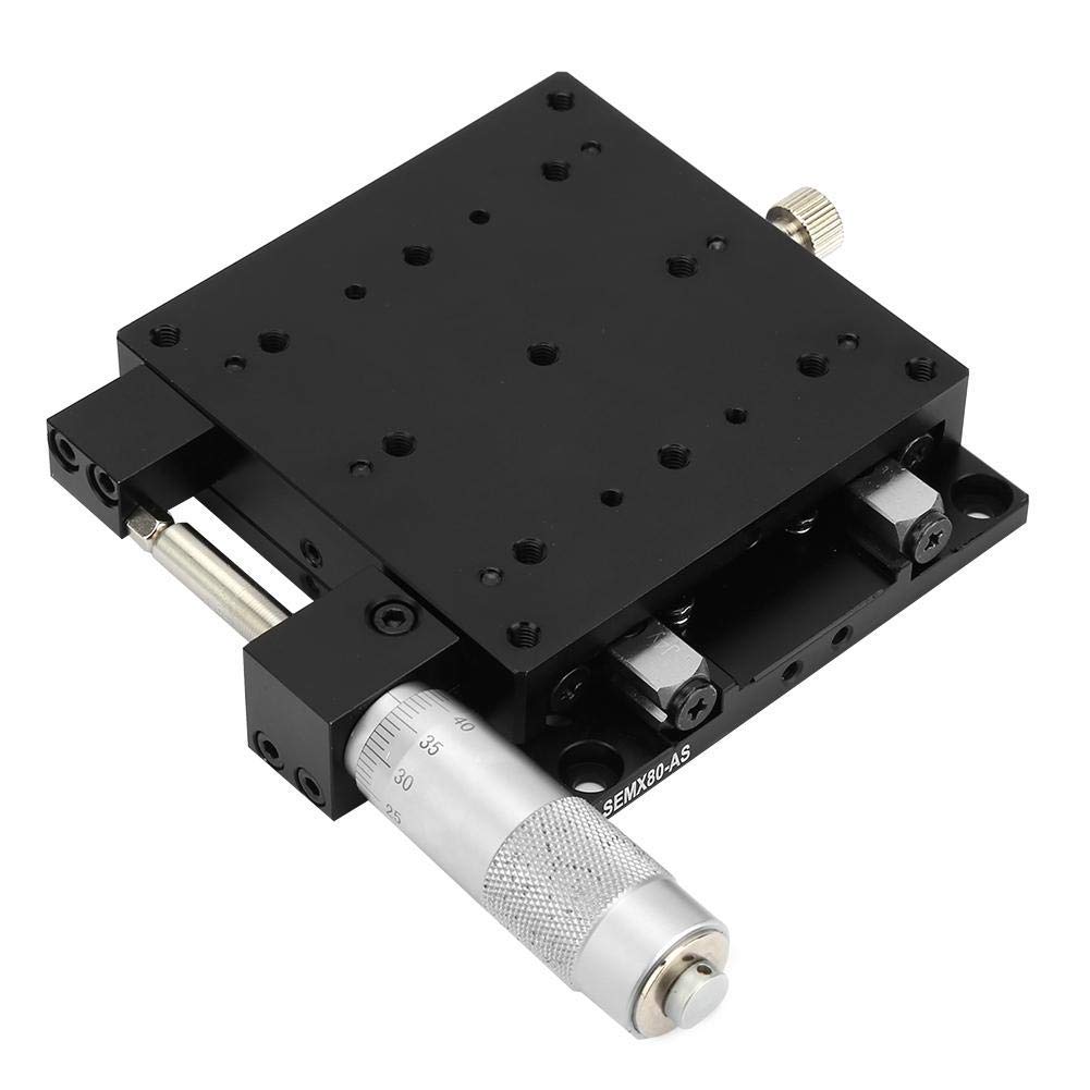X Linear Stage, Keenso SEMX80-AS Micrometer Manual Linear Translation Stage Displacement Trimming Bearing Sliding Table X Axis 80x80mm Size Other Tools & Accessories