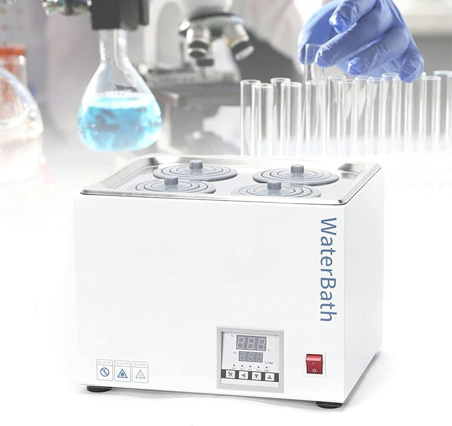 8L Digital Thermostatic Water Bath, Laboratory Digital Thermostatic Water Bath, Electrical Heating Thermostatic Water Bath with Protective Lid for Experiments