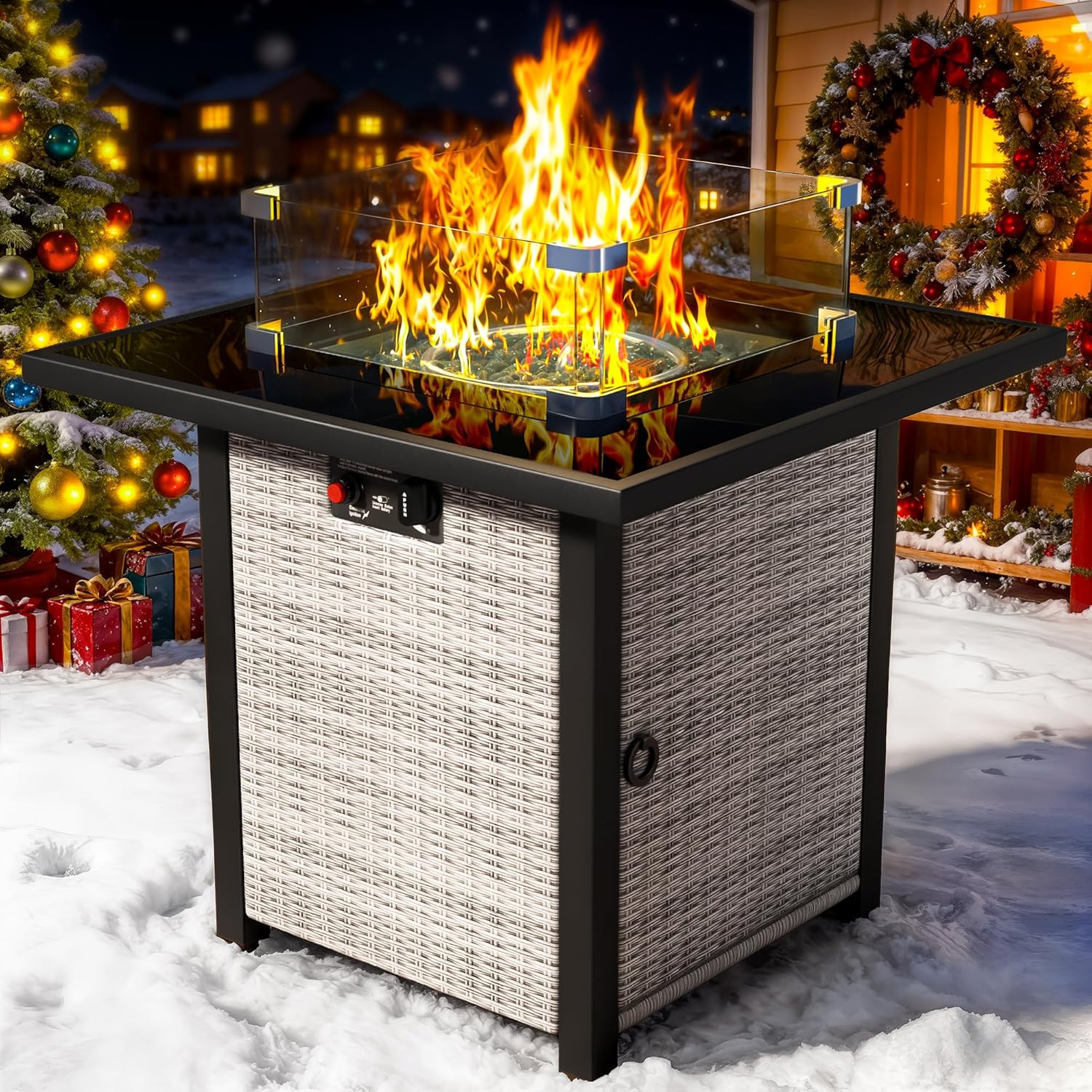 Propane Fire Pit Table, Outdoor Fire Pit Table, 28