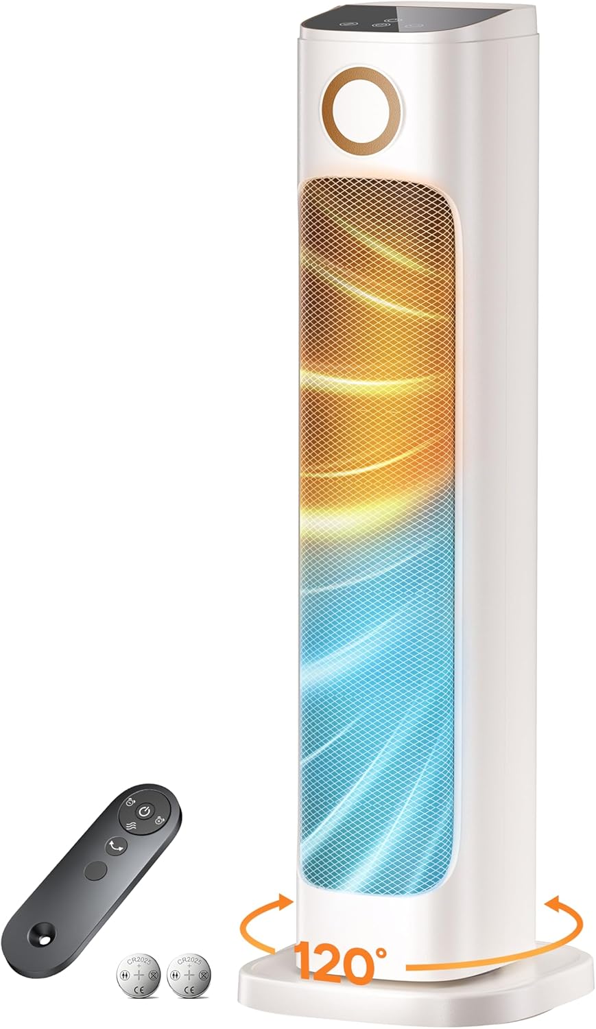 Patio Heater And Fan Combo for Indoor Use,Space Backyard Room Indoor,1500W Tower Portable Electric Space Outdoor with Remote,Infrared Heater,15H Timers,Quiet,for Office, White