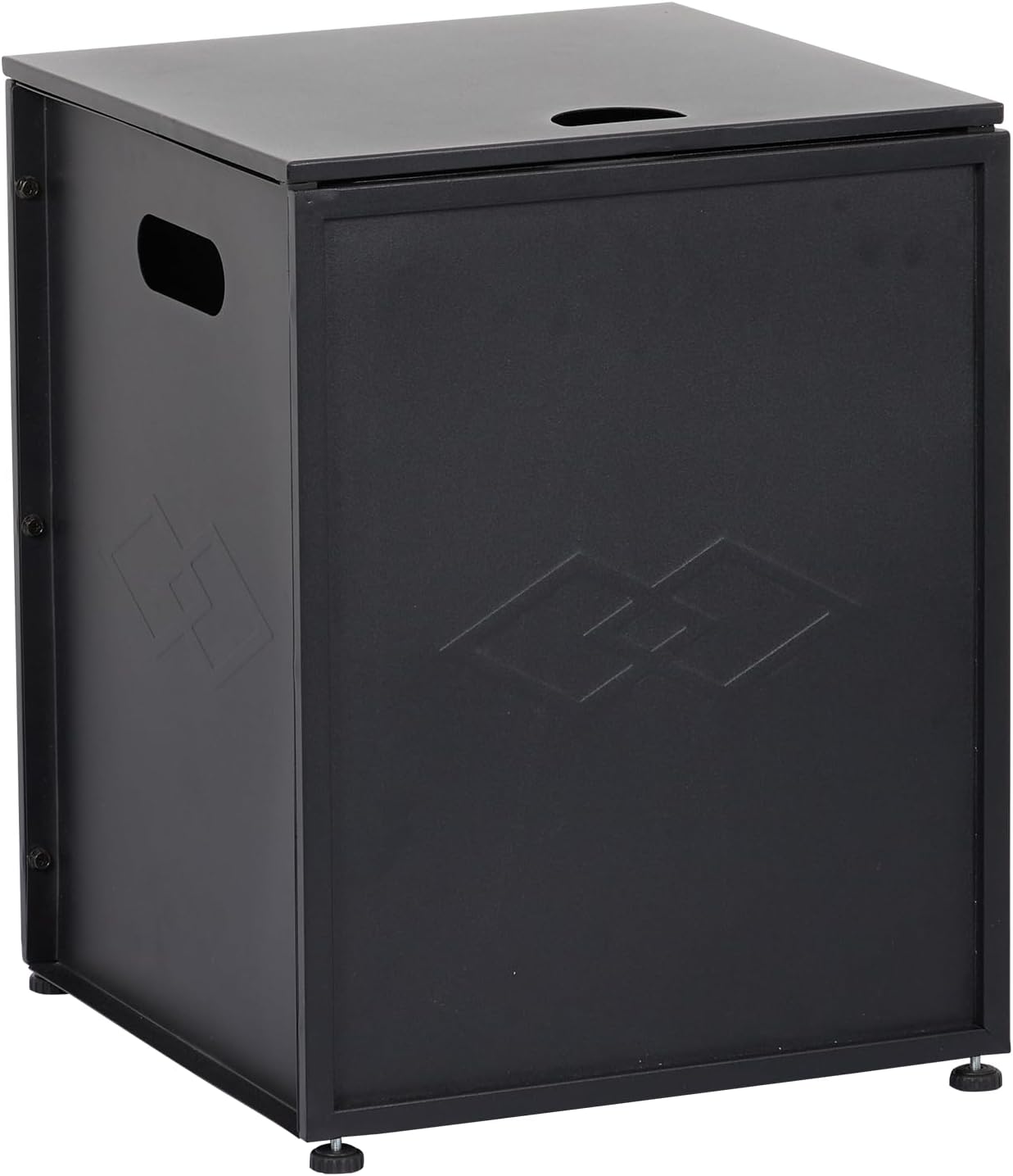 Outdoor Propane Fire Pit Table for 20 lb Propane Tank Outdoor Gas Storage Side Table,16 inch Hidden Table with Side Handles for Gas Fire Pit Gas Grill Propane Stove Black