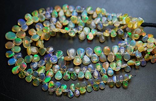 8 Inch Strand,ETHIOPIAN Opal Smooth Pear Shape Briolettes,6-10mm