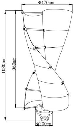 220V Low Noise Vertical Wind Turbine, 10000W 2-Blade Wind Power Generator, 12V/24V/48V Low Start Speed Vertical Axis Wind Turbine for Home & Outdoor Energy Solutions