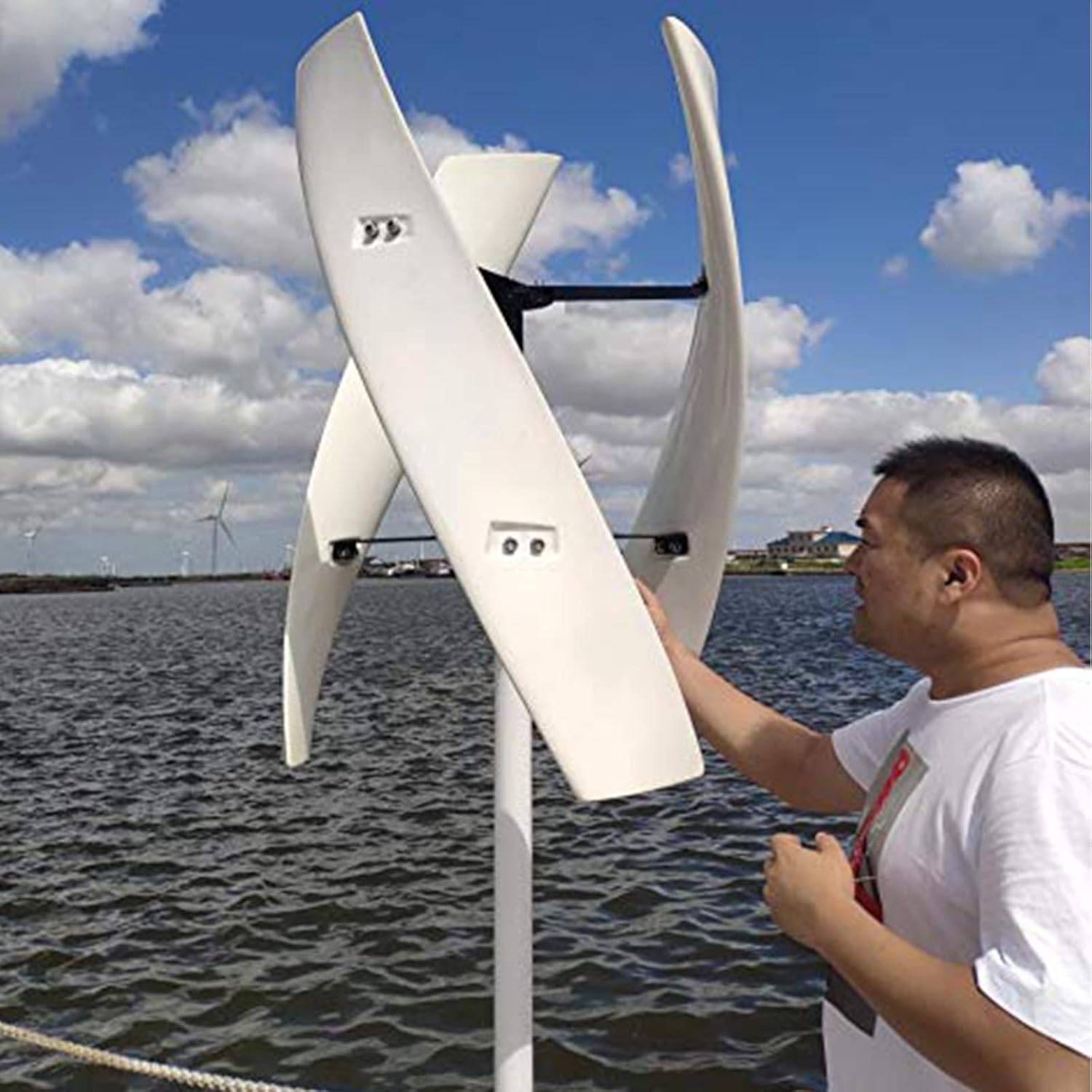 New Light and Portable Wind Turbine,Maglev Wind Generator 3000W 12V 24V 48V 220V Vertical Axis Wind Turbine for Home Use Vertical Axis Wind Turbine for Camping,48V