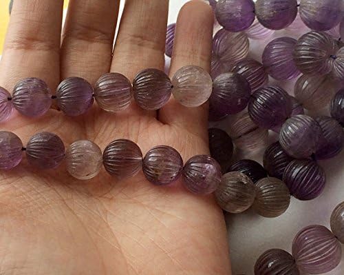1 strand natural amethyst melon round balls, amethyst faceted beads, amethyst necklace, 12-15mm 7