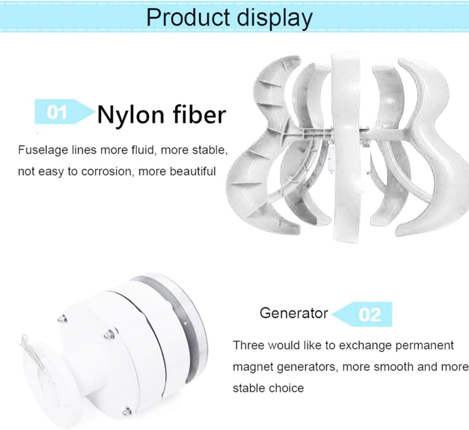 Wind Generator Kit 16000W, 12V 24V 48V 220V Horizontal Home Powers Windmill Energy Turbines for Boats Terraces Cabins(No Noise)