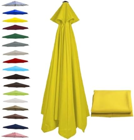 Replacement Patio Umbrella Canopy 10FT Square Top Cover - Durable Blue Canopy for 8 Rib Beach & Garden Umbrellas - Outdoor Patio Furniture Accessory