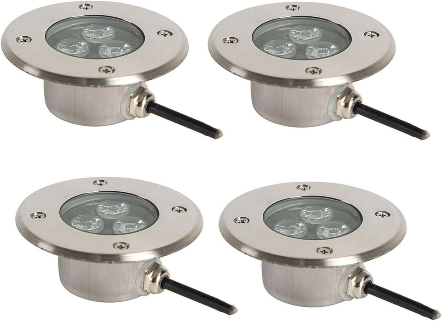 3W Underground Deck Lights, IP65 Waterproof Outdoor Well Lights for Garden, Pathway & Terrace(Gray,24V)