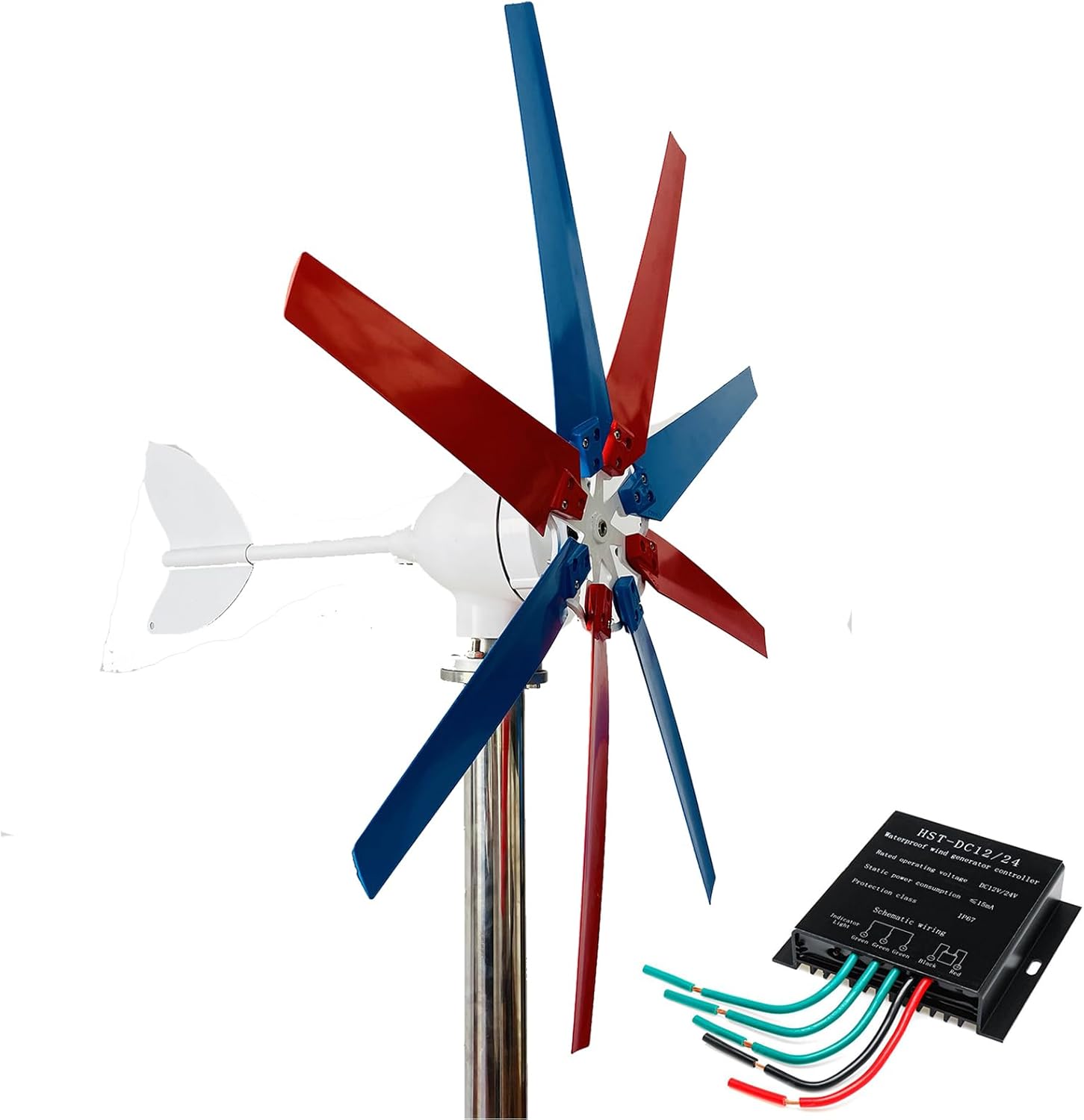 12000W No Noise Low Speed Vertical Axis Wind Power Turbine Generator+220V Space Saving Windmill Generator Suit for Home/RV