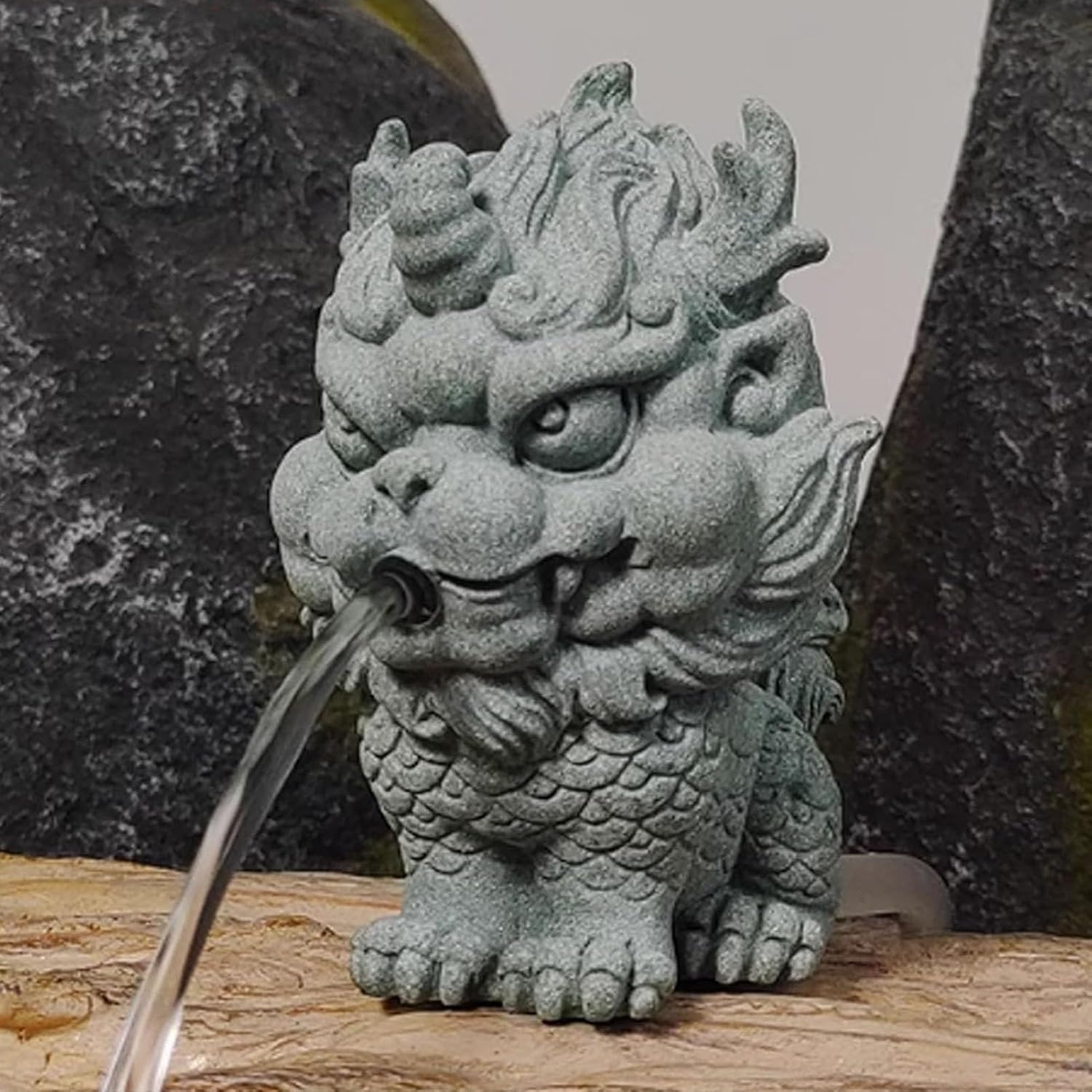 JKGHK Pond Fountains, Animal Pond Spitters for Small Ponds, Garden Decor for Koi Ponds with Hose, Pool Fountain Spitter with Waters Pump, Pool Fountains for Above Ground Pools