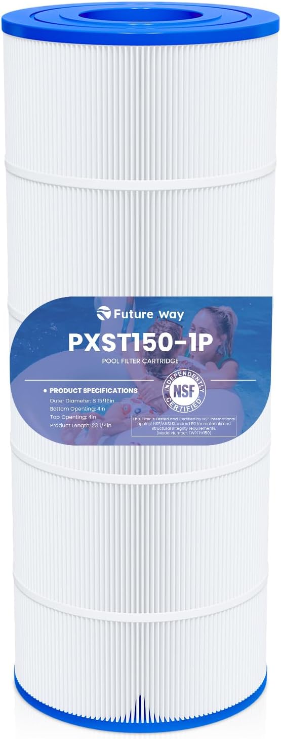 Future Way CC1500e Pool Filter Cartridge Replacement for Hayward XStream CC1500, Replace Hayward CCX1500RE, Pleatco PXST150, Unicel C-8316, 150 sq.ft