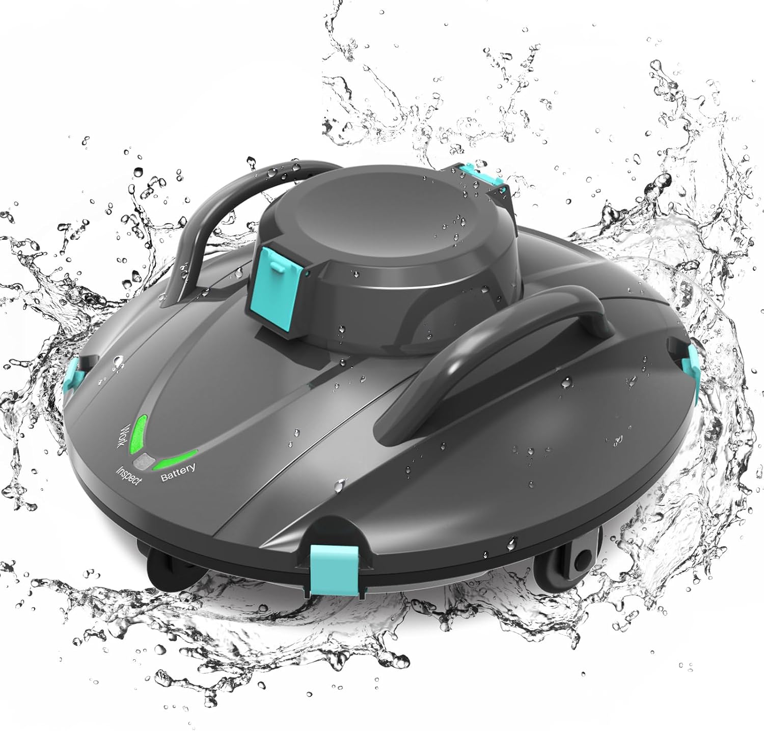 Pool Vacuum Cordless Robot Pool Cleaner Automatic Swimming Pool Cleaner for Above Ground Pool with 5400 mAh Battery Last 110min Support Self-Parking,6-8 m/min
