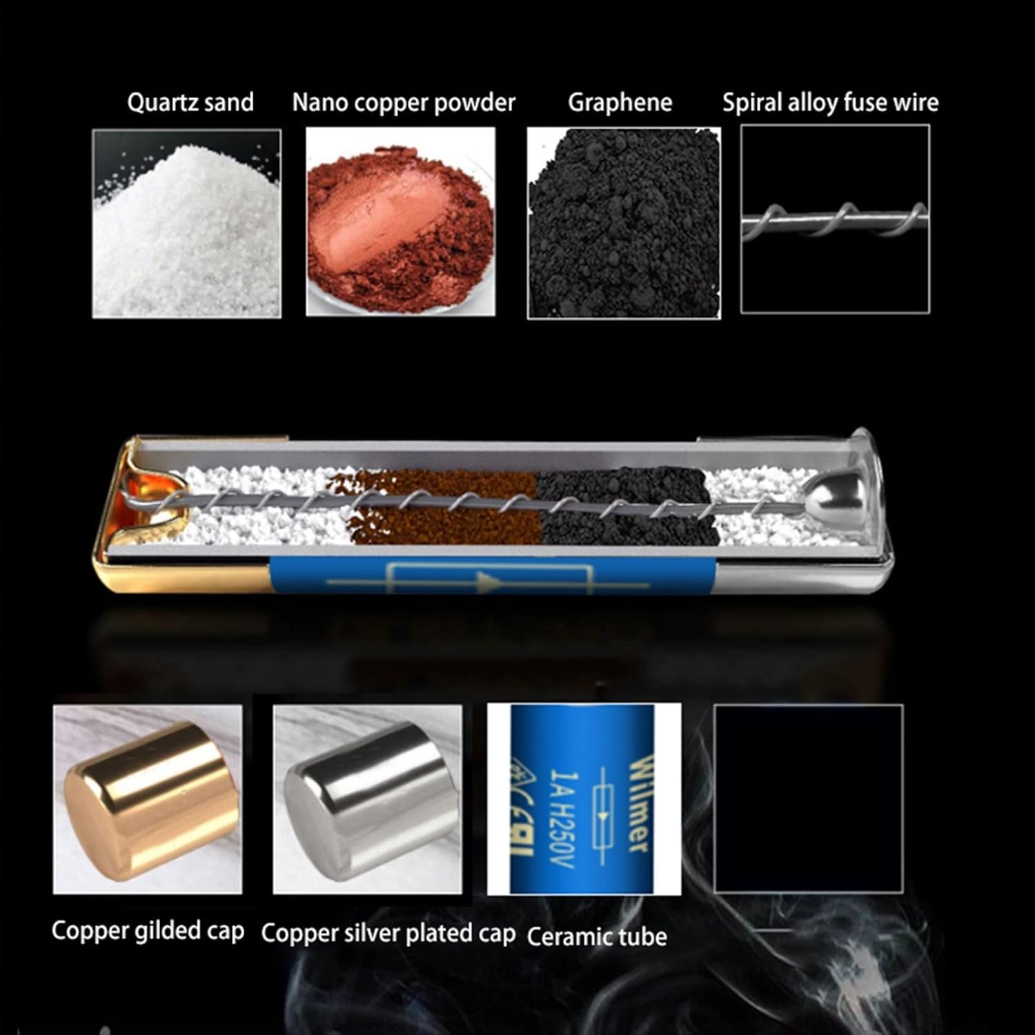 1PCS 5 * 20mm HiFi Graphene Nano Quantum Fuse CD Audio Amplifier Tube Amp Fuse Slow Blow Fuse (Color : Red Knight 5A)