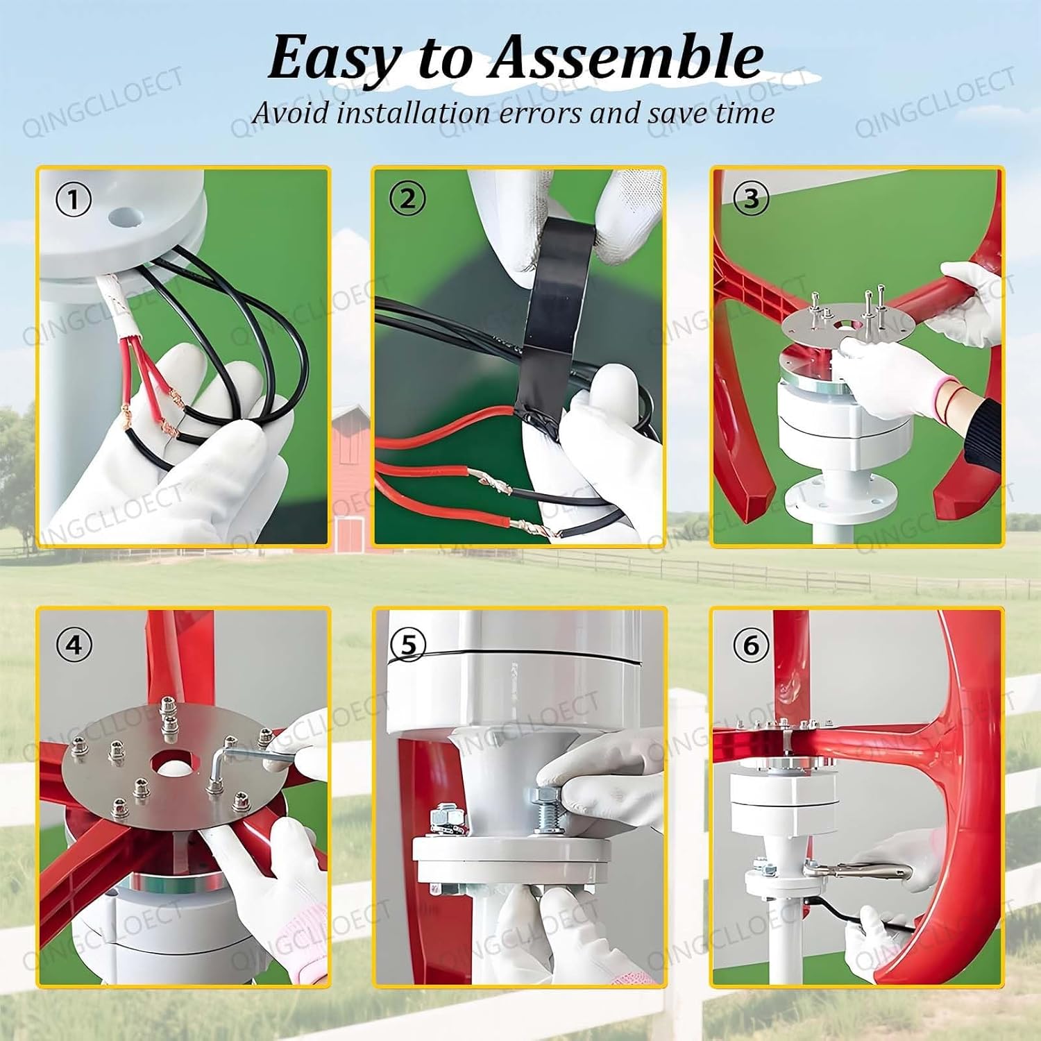 Wind Tur-Bine Generator,12V 5-Blade Vertical Axis Kit,Low Noise & High Output,Electromagnetic Electricity Producer Equipment,for RV,Boat,Cabin,Solar Hybrid Charging(DC,1000W12V)