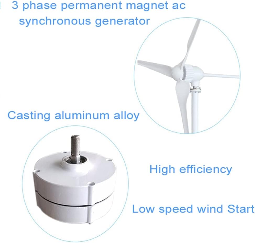 Wind Turbines, New Energy Low Speed 100w 200w 12V 24V Gearless Permanent Magnet Generator Use for Wind Turbine Water Turbine DIY,for Hybrid Solar Wind System(Without Base,24V_200W)