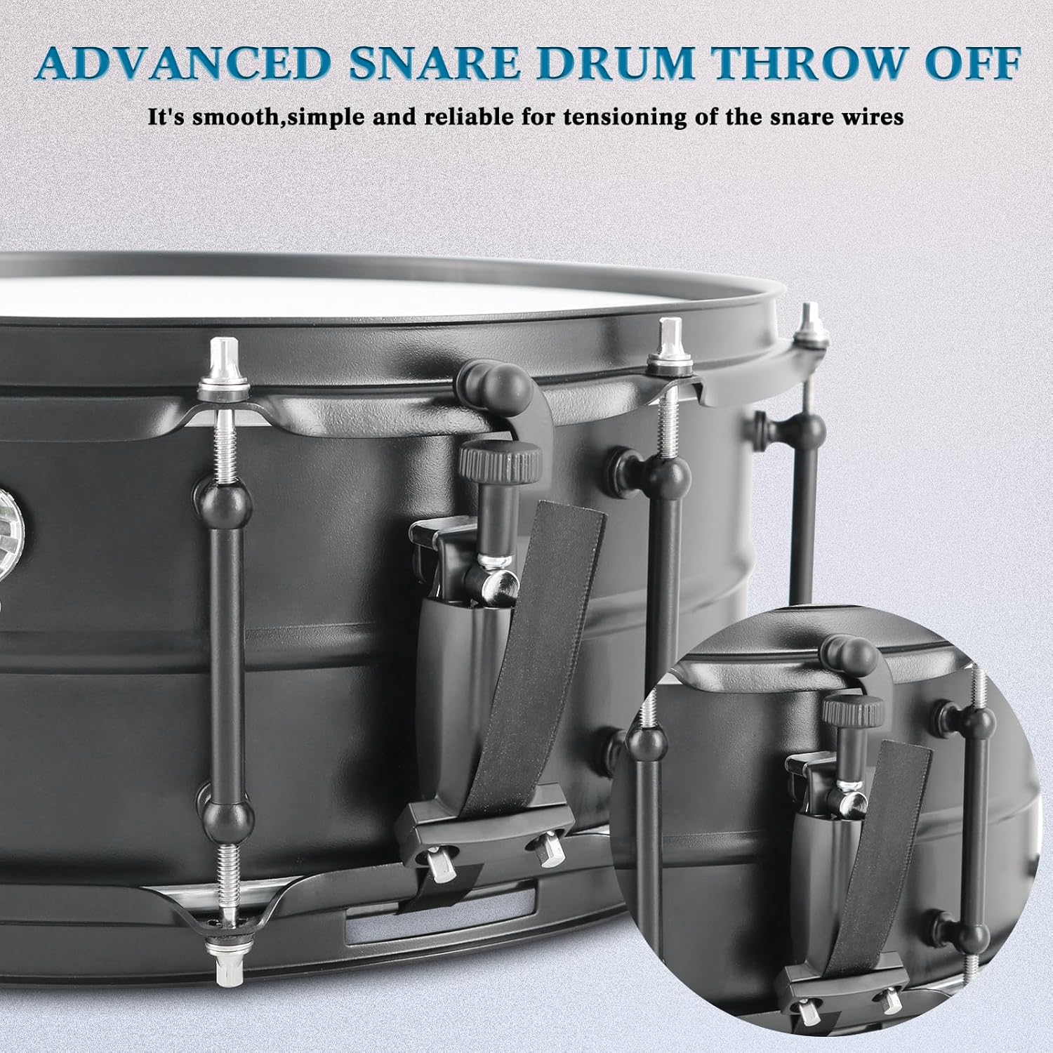 EASTROCK Snare Drum 14 X5.5 Inches Black Matte Finish Professional Snares for Drummer, Adult, Advanced Drum Set Snare Drums (Black)