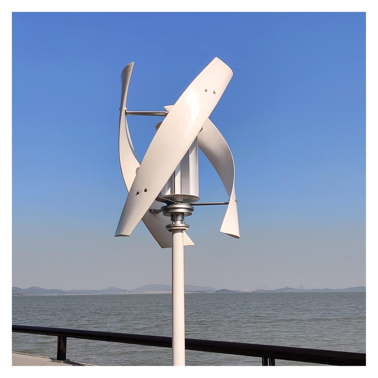 2000w Wind Turbine Generator 48v Alternative Energy Generator 220v AC Output Household Complete Kit with Controller Inverter - Onshore Wind(Hybrid Control,White_24V_2000W)