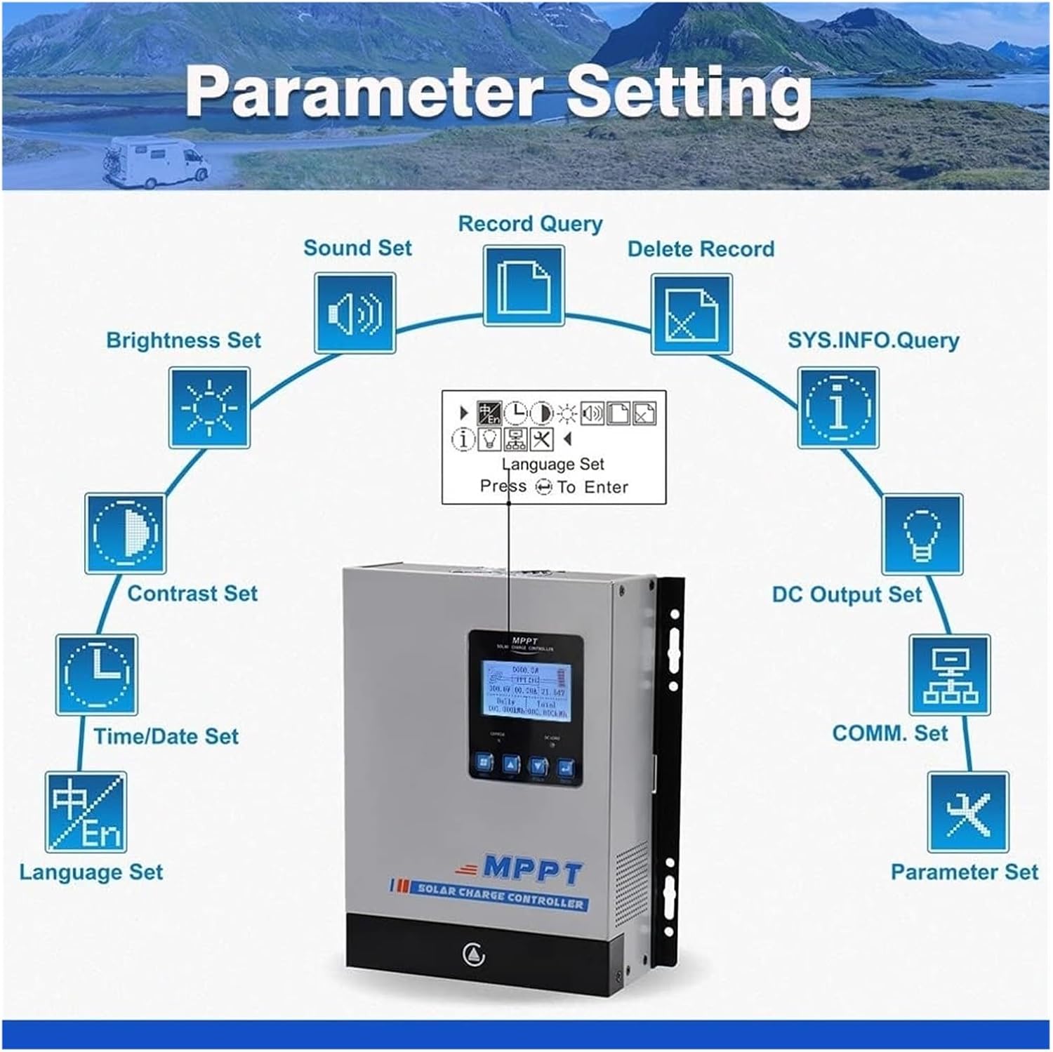 Solar Charge Controller, Solar Panel Controller MPPT Solar Charge Controller 80 Amp, 12v 24v 36v 48v Auto Battery Regulator MAX PV Input 150V, Solar Charger Support Sealed