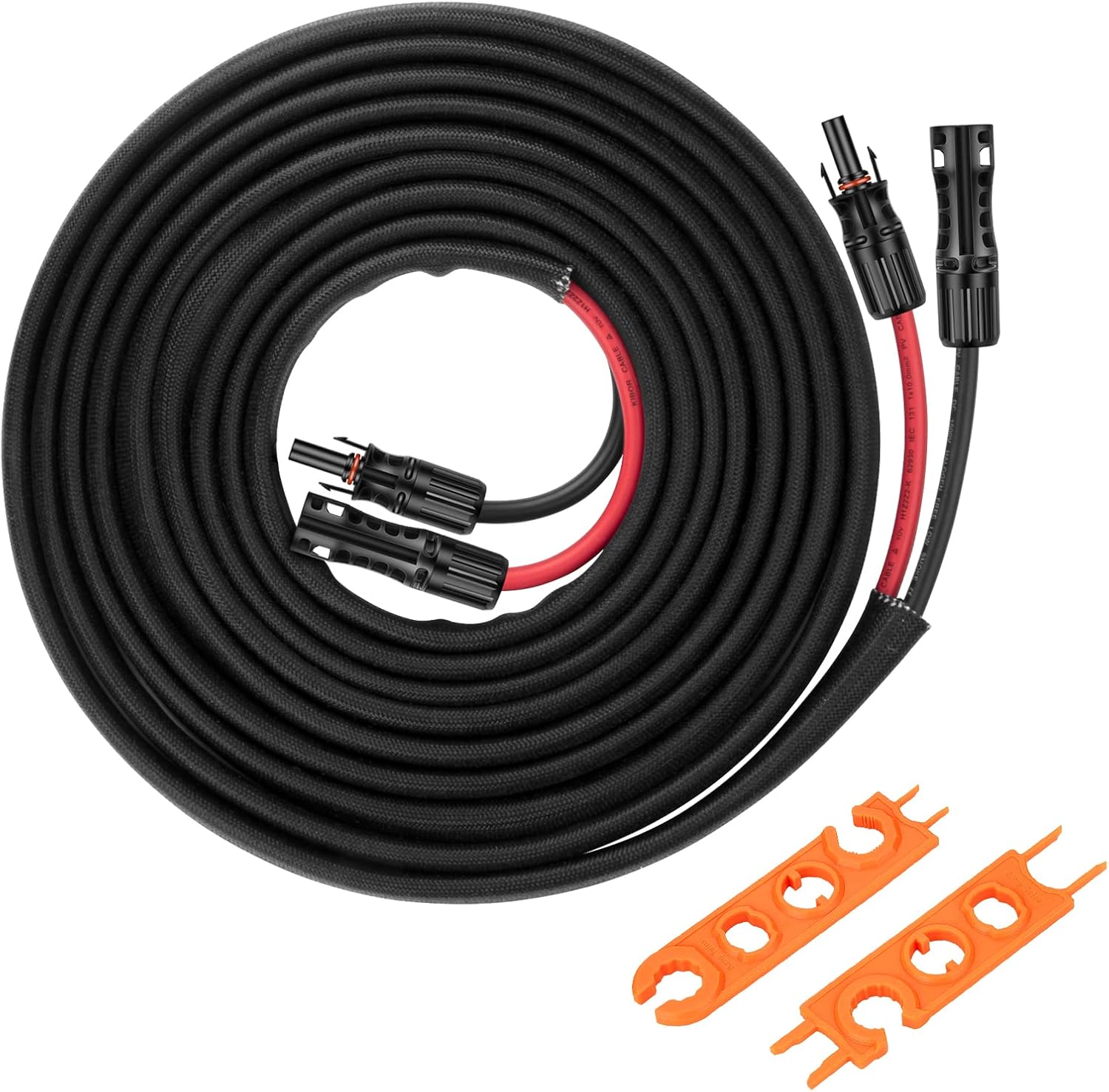 30FT 8AWG Solar Panel Extension Cable with Female & Male Connectors, Solar Cable for Solar Panels, Charge Controllers and Solar Generator (30FT)
