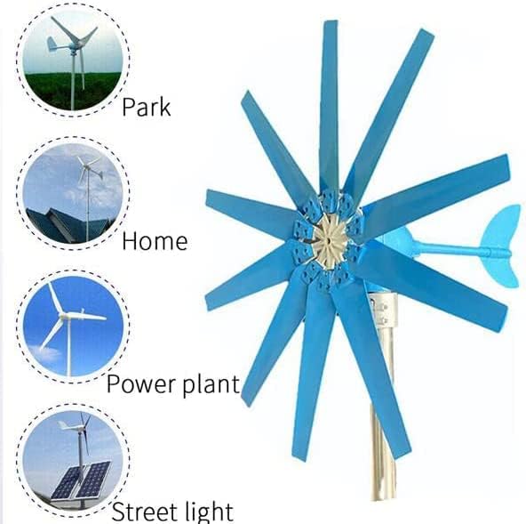 LiuSj JUnSt 8000W 10 Blades Free Energy Windmill 12V 24V 48V Wind Power Small Wind Turbine Generator Controller for Home Use