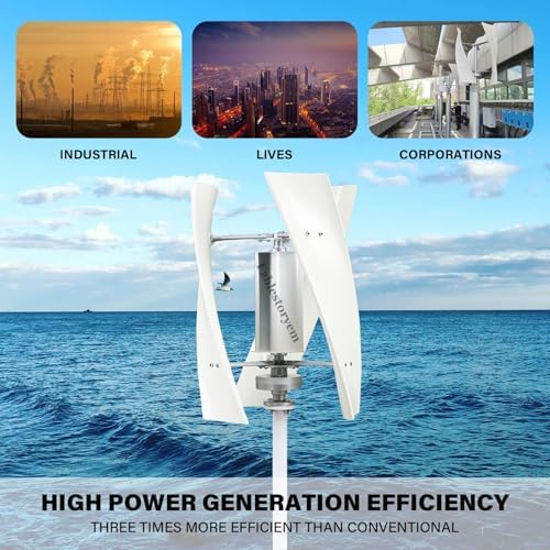 14000W No Noise Vertical Wind Turbine Generator - Magnetic Levitation with MPPT Controller for Home Energy Supplementation, 24V Eco-Friendly Renewable Power Solution