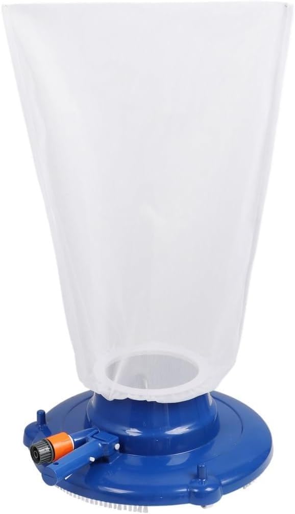 Underwater Pool Cleaner with 8 Streams, Leaf Mesh Bag, Triple Brushes & Universal Wheels, Manual Pool Vacuum Tool