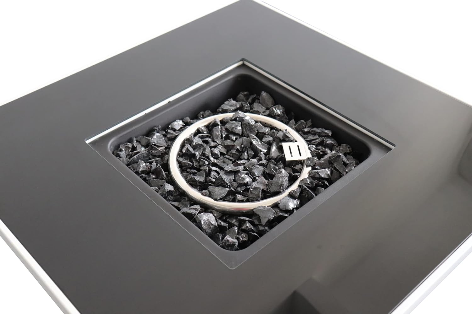 30 Inch White Steel Propane/Natural Gas Firepit Table