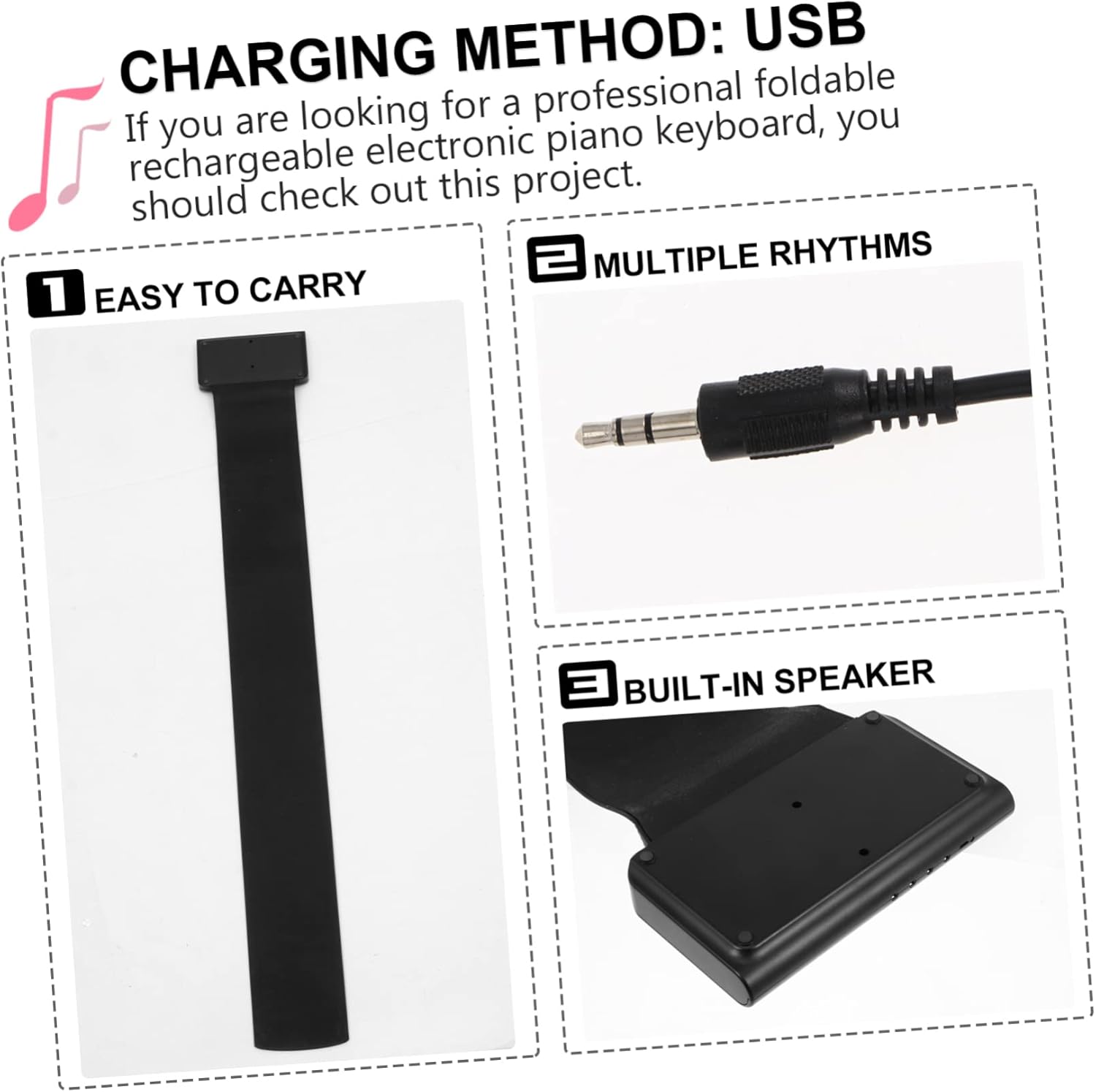 Beginner Piano for Ages Keyboard Speaker Rollable Piano Keyboard for Music Lovers