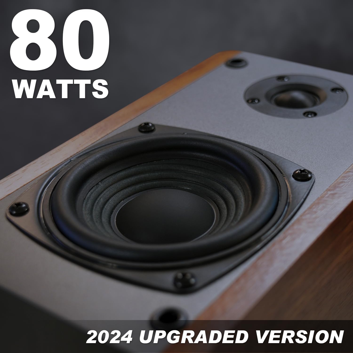 SINGING WOOD BT25 Powered Bluetooth Bookshelf Speakers, Subwoofer Output - Hi-Fi Active 2.0 Stereo System with Optical/RCA Inputs & Bass/Treble Control for Home Theater and Gaming, 80 WattsBeach Wood